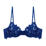 Load image into Gallery viewer, Rosie Mesh &amp; Lace Underwired Bra Blue

