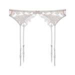 Load image into Gallery viewer, Rosie Lace &amp; Mesh Suspenders White
