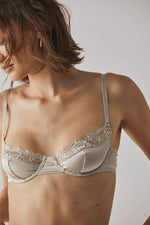Load image into Gallery viewer, Lily Satin &amp; Lace Underwired Bra
